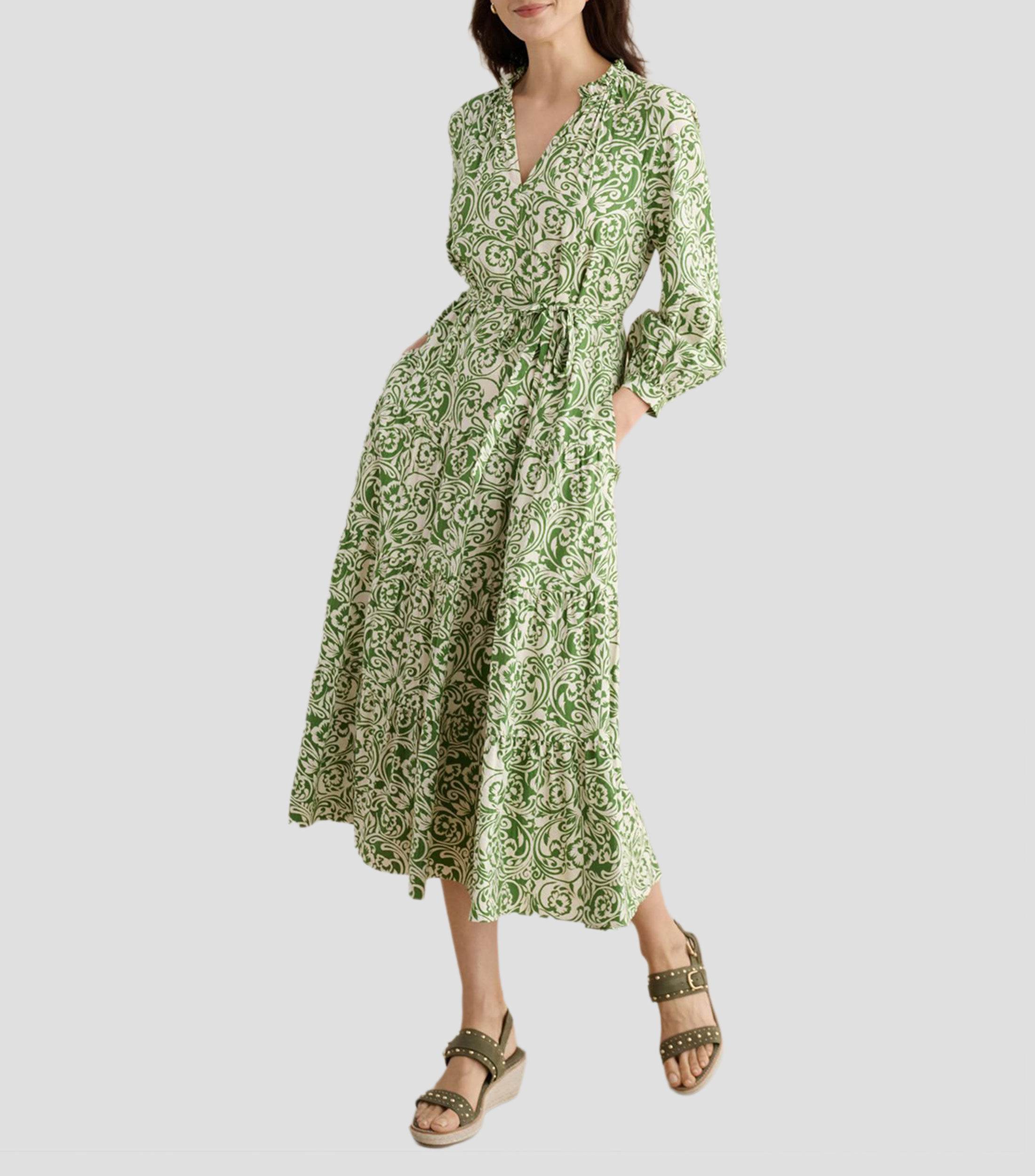 Vestido midi estampado Mujer